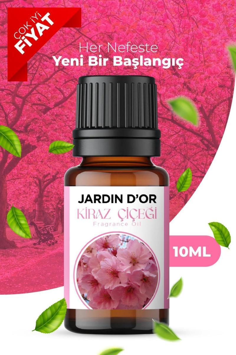 JARDIN D'OR Kiraz Çiçeği Esansiyel Uçucu Koku Yağı Buhurdanlık Yağı Difüzör Esansı Ortam Kokusu 10 ml