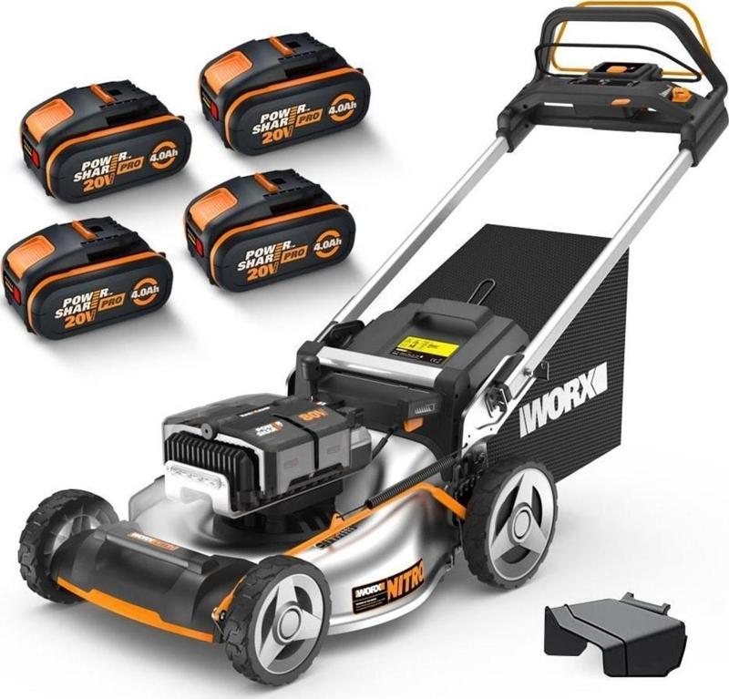 Wg761E 80Volt 4.0Ah. Li-İon 51Cm Profesyonel Kömürsüz Şarjlı Çim Biçme