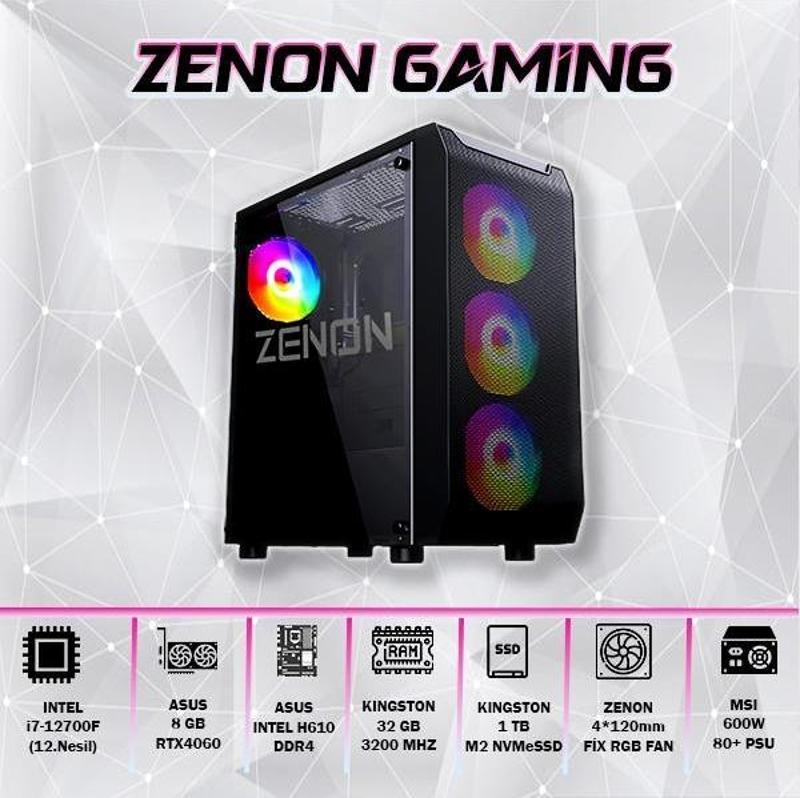 GAMING ZG-143 i7-12700F 32GB 1TB SSD 8gb RTX4060 DOS Masaüstü PC (3 Yıl Garanti)