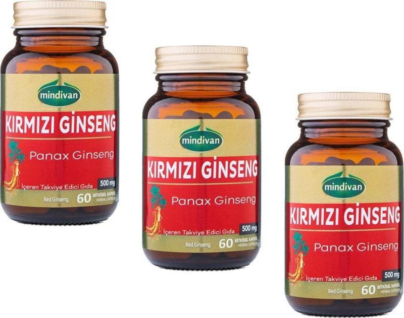 Kırmızı Ginseng Ekstraktı 60 Kapsül Panax Ginseng Red Ginseng X3 Adet