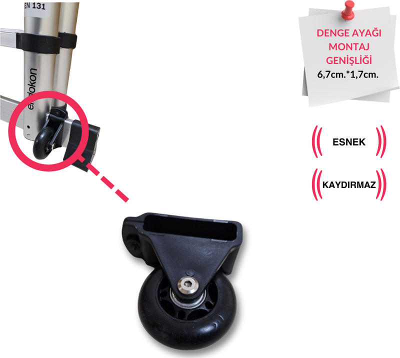Merdiven Taşıma Tekerleği - Alüminyum Merdivenler İçin