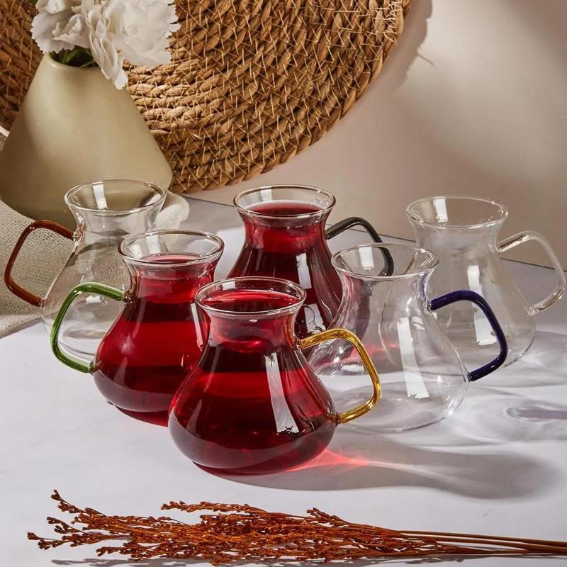 Ehl-i Keyf Luster Renkli 6'lı Çay Bardağı Seti 200 ml