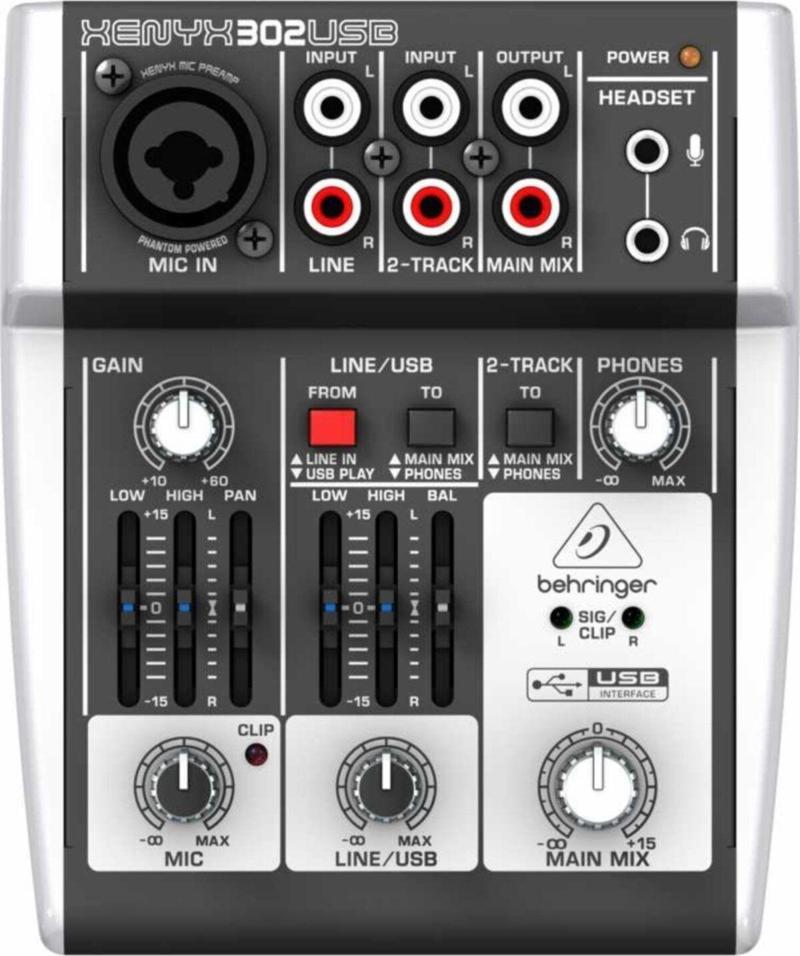 Behringer Xenyx 302Usb 2 Kanal Usb Stüdyo Mikseri