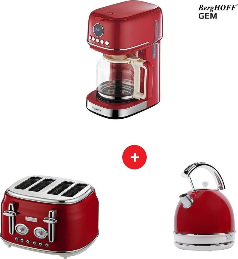 Filtre Kahve Makinesi Retro Kettle 4 Dilim Ekmek Kızartma Makinesi