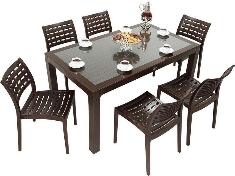 Wood 90x150 Cafe Sandalye Camlı Masa Takımı KAHVERENGİ