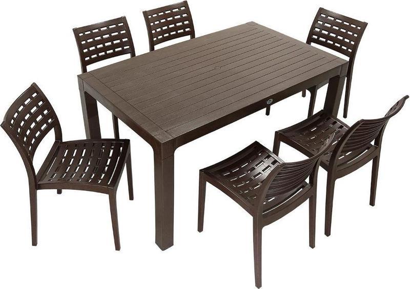 Wood 90x150 Cafe Sandalye Masa Takımı KAHVERENGİ