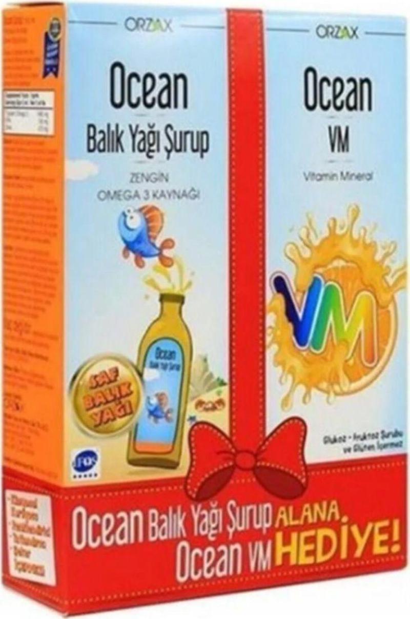 Portakallı Balık Yağı Şurubu + Vm Şurup Hediyeli Kofre Kumbara Hediyeli