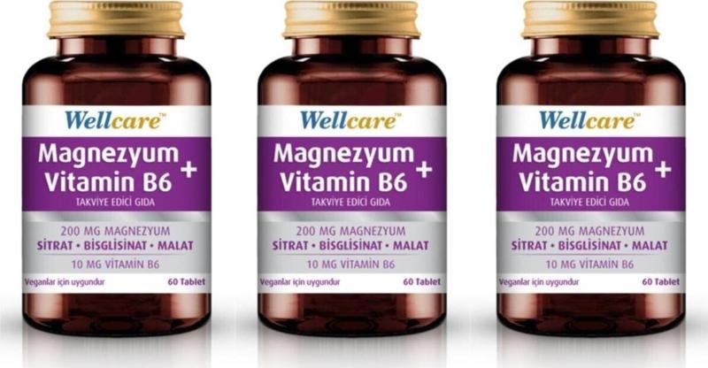 Magnezyum Vitamin B6 60 Tablet 3 Adet