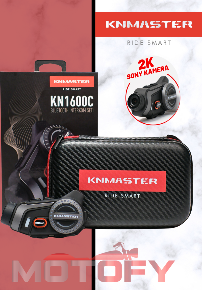KNMASTER KN1600C KAMERALI MOTOSİKLET KASK İNTERKOMU BLUETOOTH INTERCOM KULAKLIK SETİ