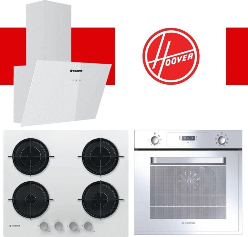 3lu Beyaz Cam Ankastre Set (hdg6c1gwtk-hvwm6mw-3051w)
