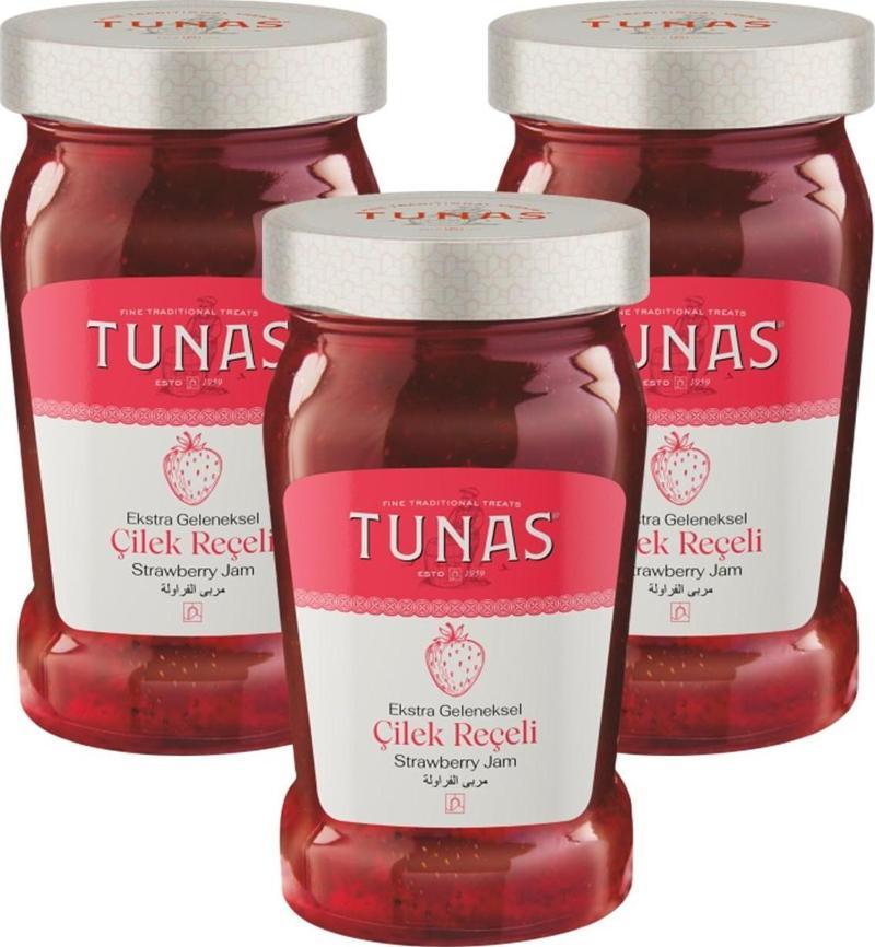 Tunas Çilek Reçeli 380 gr Cam x 3 Adet
