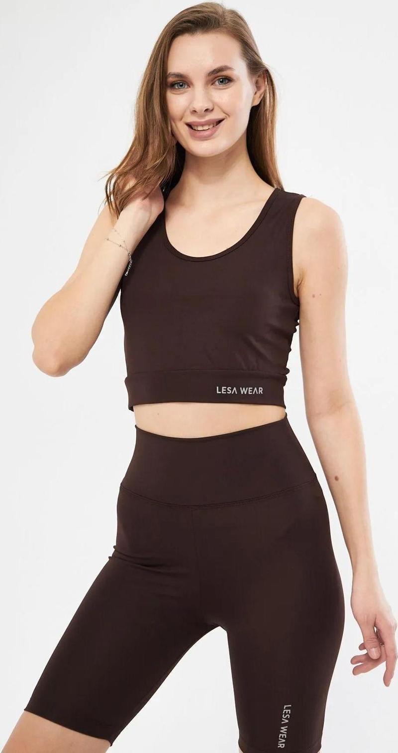 Halter Yaka Spor Sütyeni Crop Top