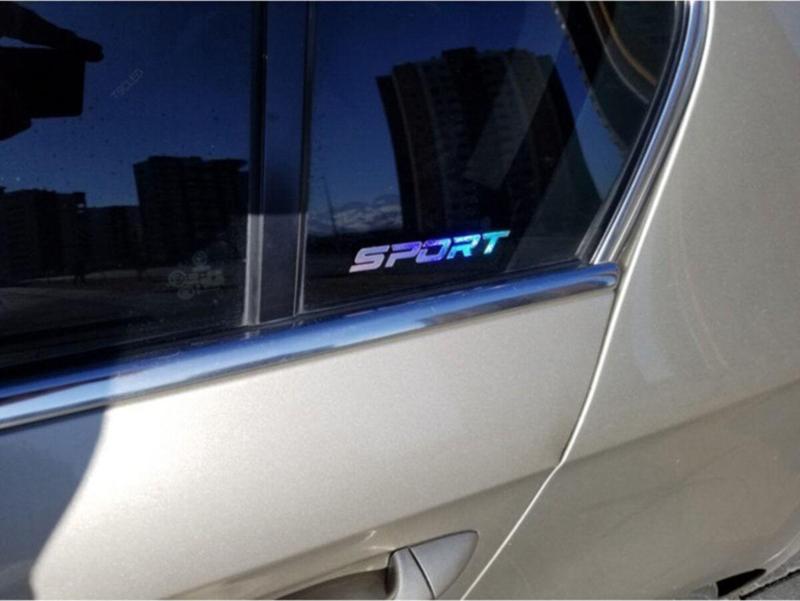 12 cm 2 Adet Araba Sticker Kelebek Cam Sport Yazısı Renk Değiştiren Krom Renk