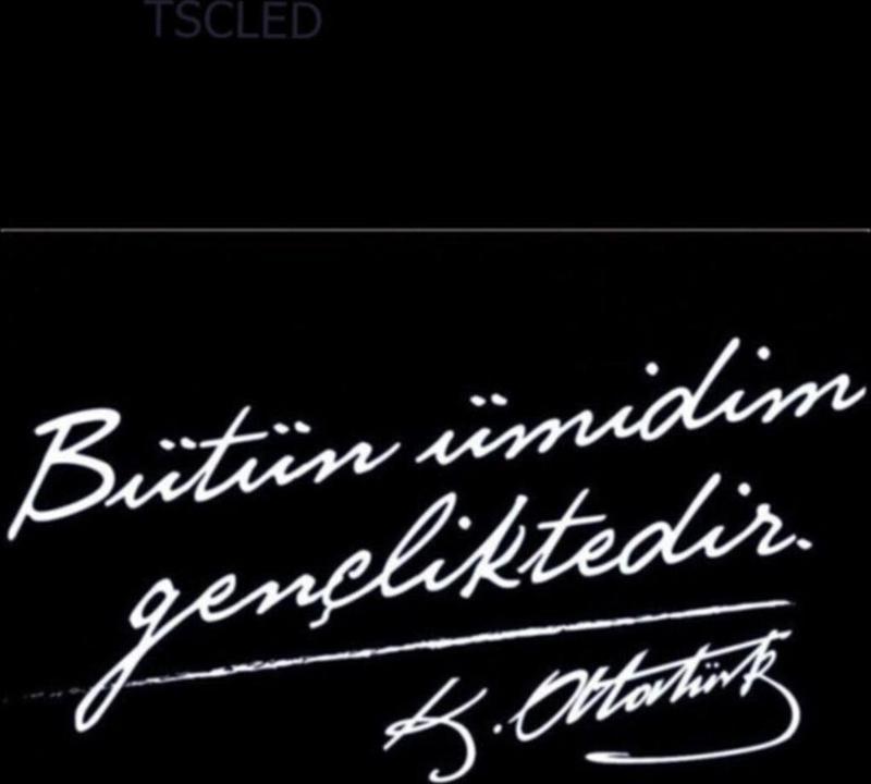 Beyaz Atatürk Söz Sticker Bütün  Ümidim Gençliktedir