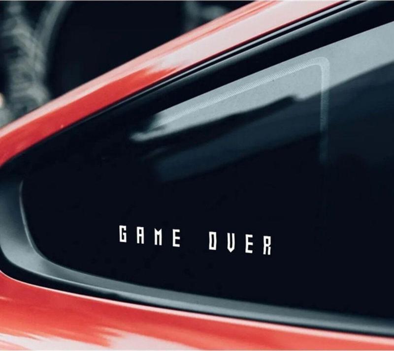 Game Over Kelebek Cam Araba Sticker 20 Cm 2 adet