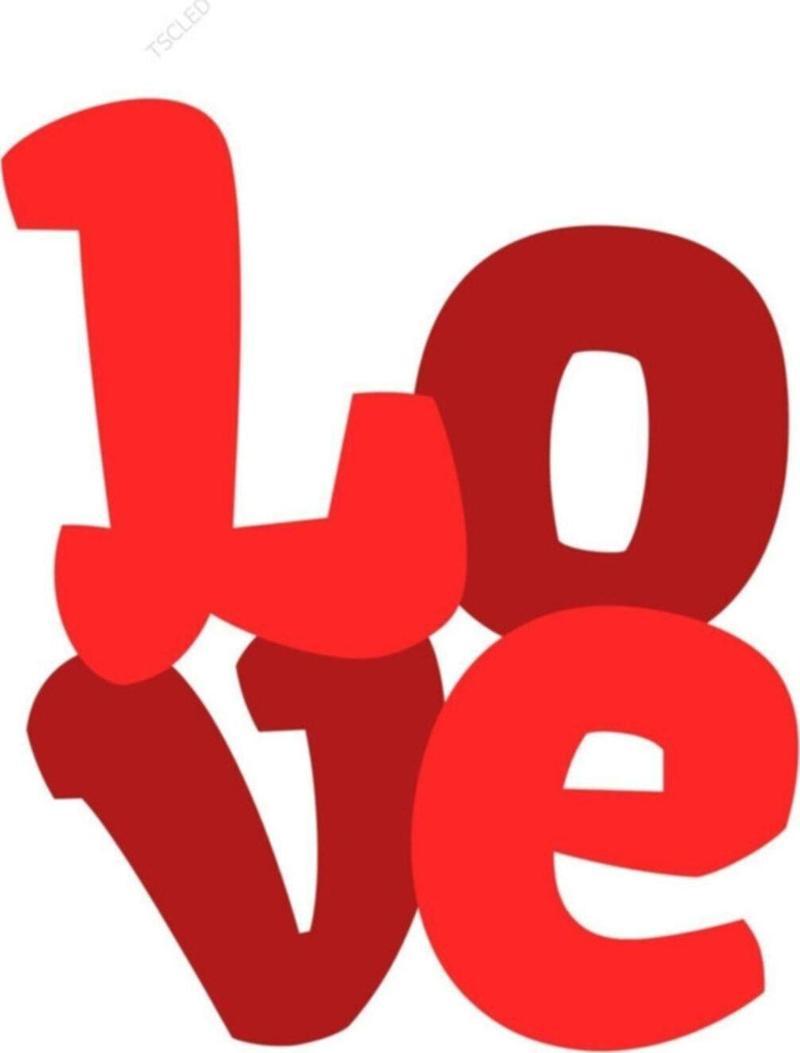 I Love Sticker Yapıştırma 16cm