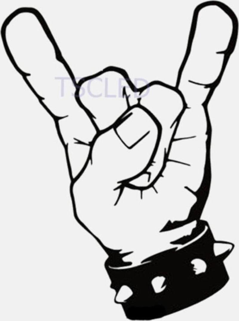 Rock Müzik Çıkartma Metal El Sivri Araba Sticker