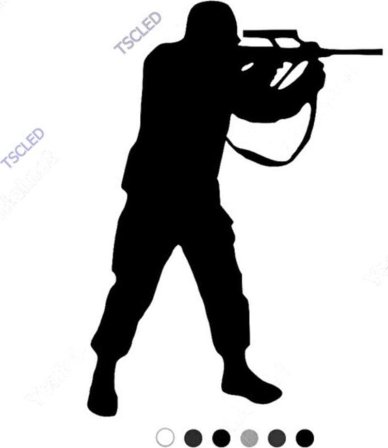 Tüfekle Ateş Eden Asker Adam Sticker 17cm