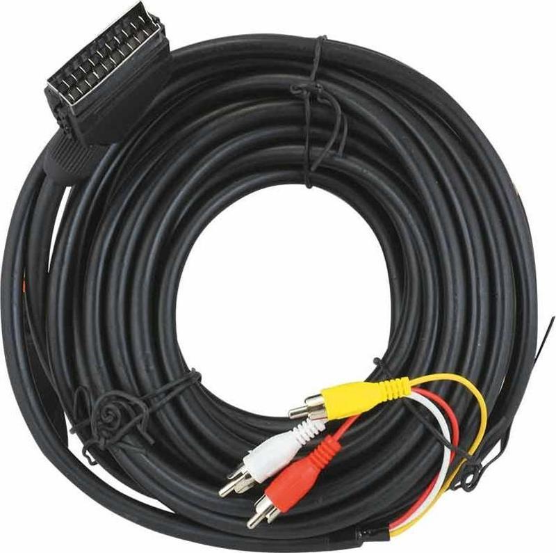 Ayt Scart 3 RCA 10 Metre Renkli Rca Girişini Scart Girişine Çevirici Kablo