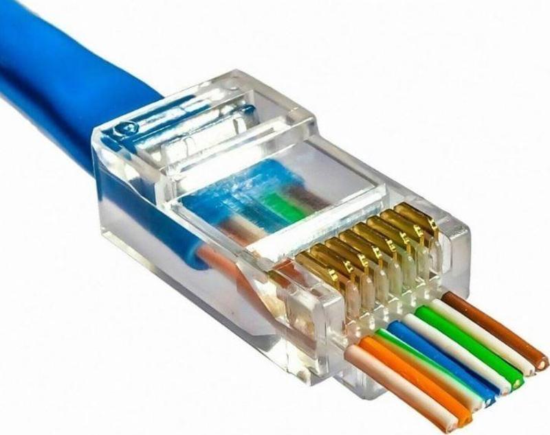 Ayt Fully Yeni Nesil Açık Uçlu Soket Rj45 Cat5 Cat6 İnternet Kablosu Soketi Ucu 100 Adet Açık Uc Jack