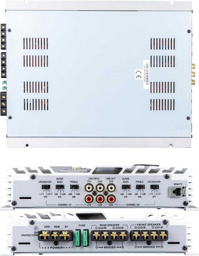 USA-505A 4 Kanal 2500 Watt Oto Anfi Araç Ses Sistemi Hoparlör Amfisi