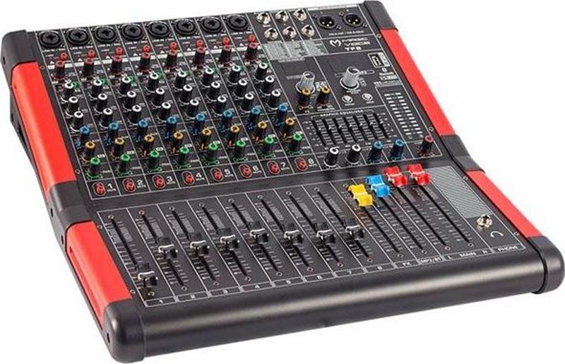 MV-P800 8 Kanal USB Bluetooth Destekli Deck Mixer Anfi Stüdyo Tipi Profesyonel Amfi