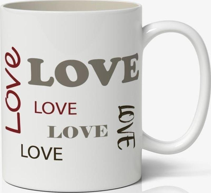 Love Baskılı Kupa Bardak Kahve Kupa Bardak