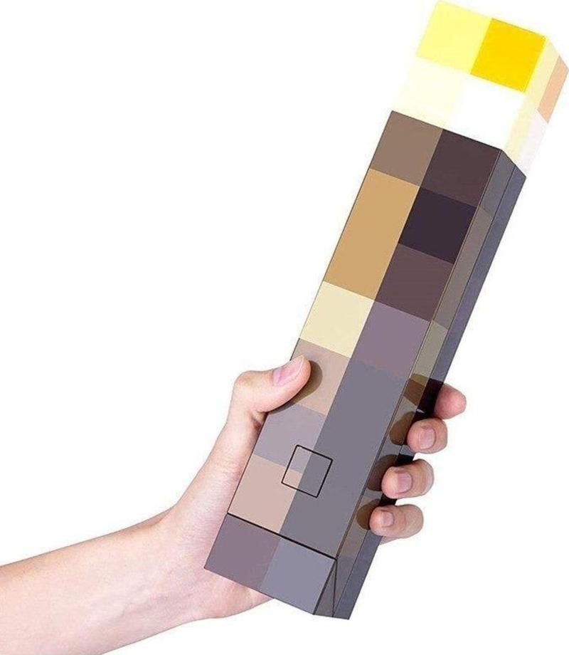 Minecraft Meşale Madenci Gece Led Gece Işığı Pilli Lamba