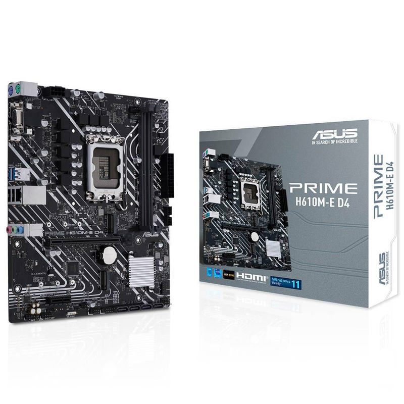 PRIME H610M-E D4-CSM, 2xDDR4, 2x M.2, D-SUB, HDMI, DP, 12-13.Nesil, LGA1700 Soket, Anakart