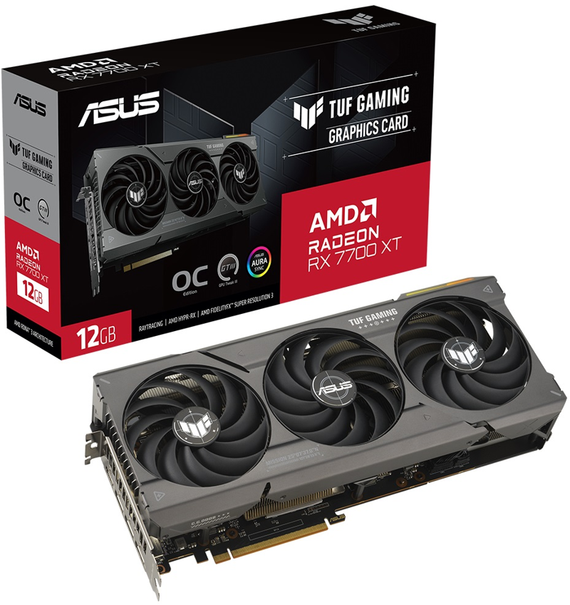 TUF-RX7700XT-O12-GAMING, 12Gb, 192Bit, GDDR6, 1xHDMI, 3xDP, GAMING Ekran Kartı