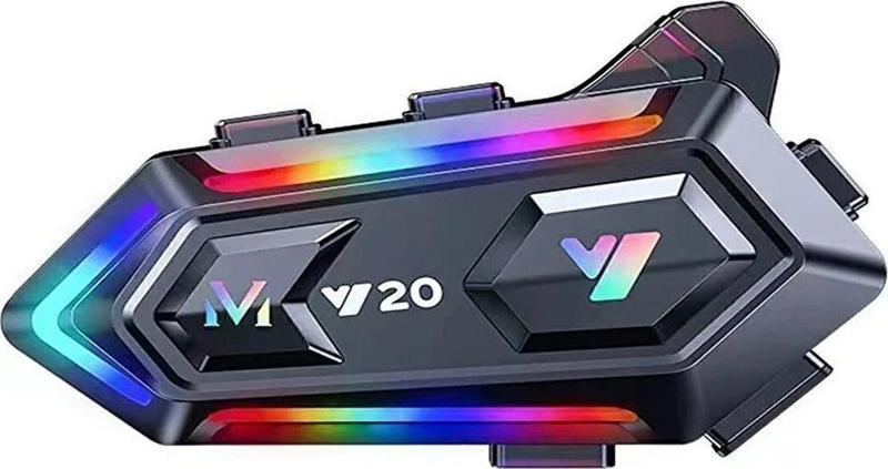 Y20-0 Motor Kurye Kask Kulaklık Rgb Modlu Bluetooth Motosiklet Kulaklık 5.3 Bluetooth Interkom