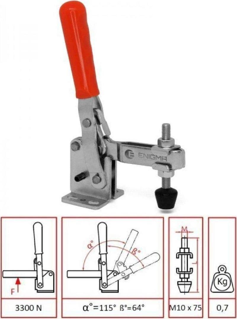 Yatay Taban Clamp Dikey Bağlantı Elemanı 1104 Y