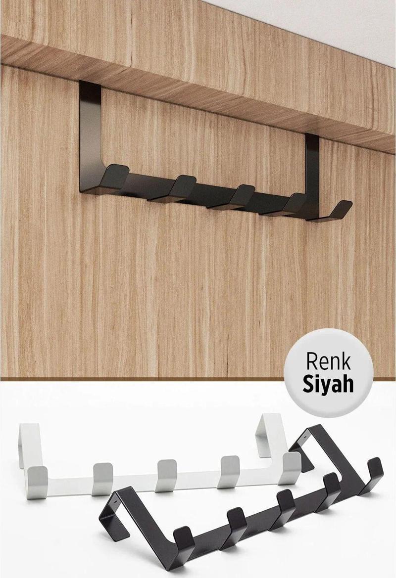 Kapı Askısı, Kapı Arkası Metal Askılık, Elbise Askısı, Bornoz Askısı, Siyah