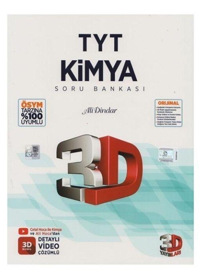 2025 TYT 3D Kimya Tamamı Video Çözümlü Soru Bankası 3D Yayınlarıı