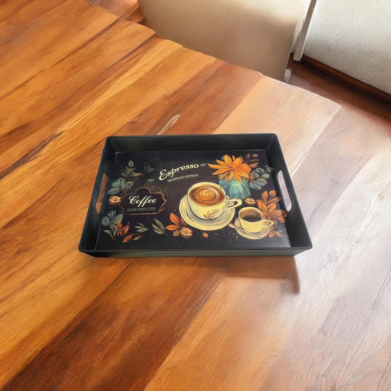 SERVİS TEPSİSİ SUNUMLUK SİYAH RENK ORTA BOY TEPSİ  22X29 CM  MODERN DİZAYN  ŞIK TASARIM  YERLİ ÜRETİM HEDİYELİK 