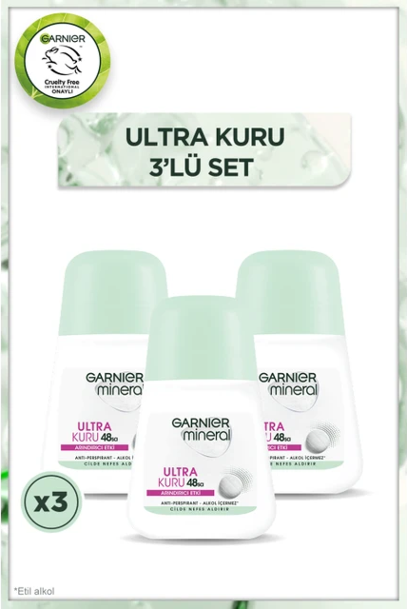 Mineral Ultra Kuru Roll On Deodorant 50 ml x 3 Adet