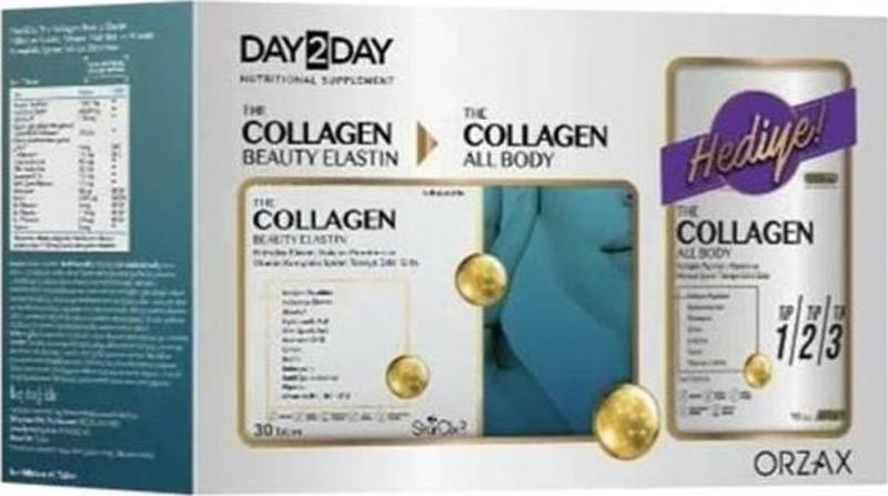 Day2Day Collagen Beauty Elastin 30 Tablet + 10 Doz x10 gr Collagen Body HEDİYE