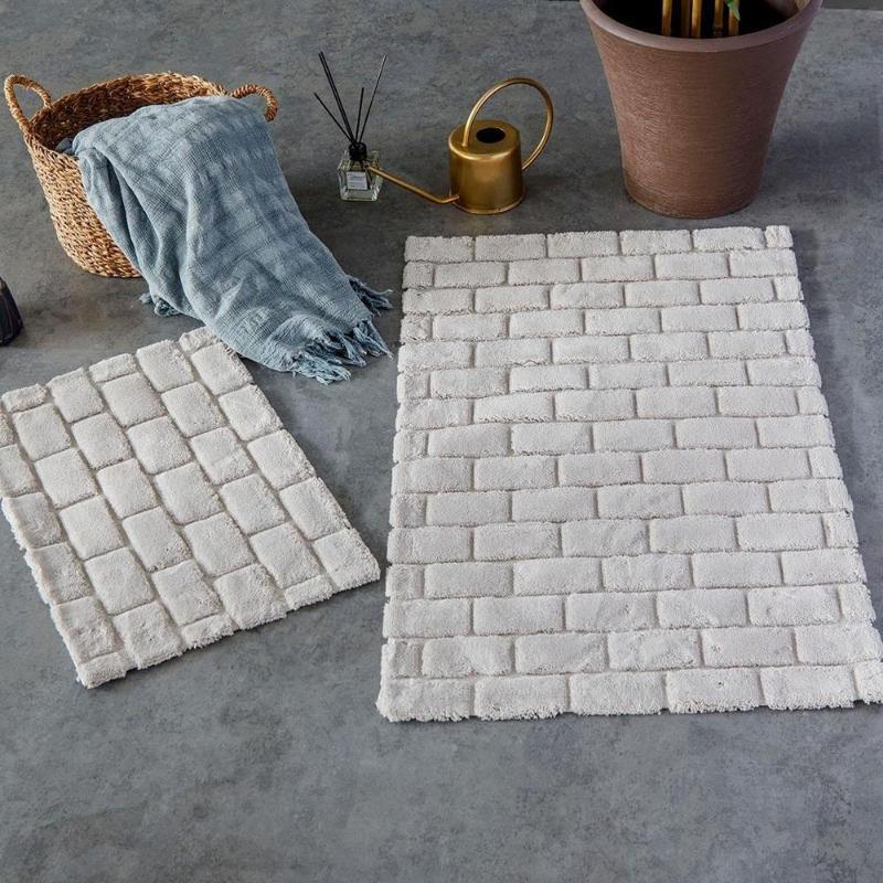 Wall 2'li Açık Gri Renkli Banyo Paspası Takımı