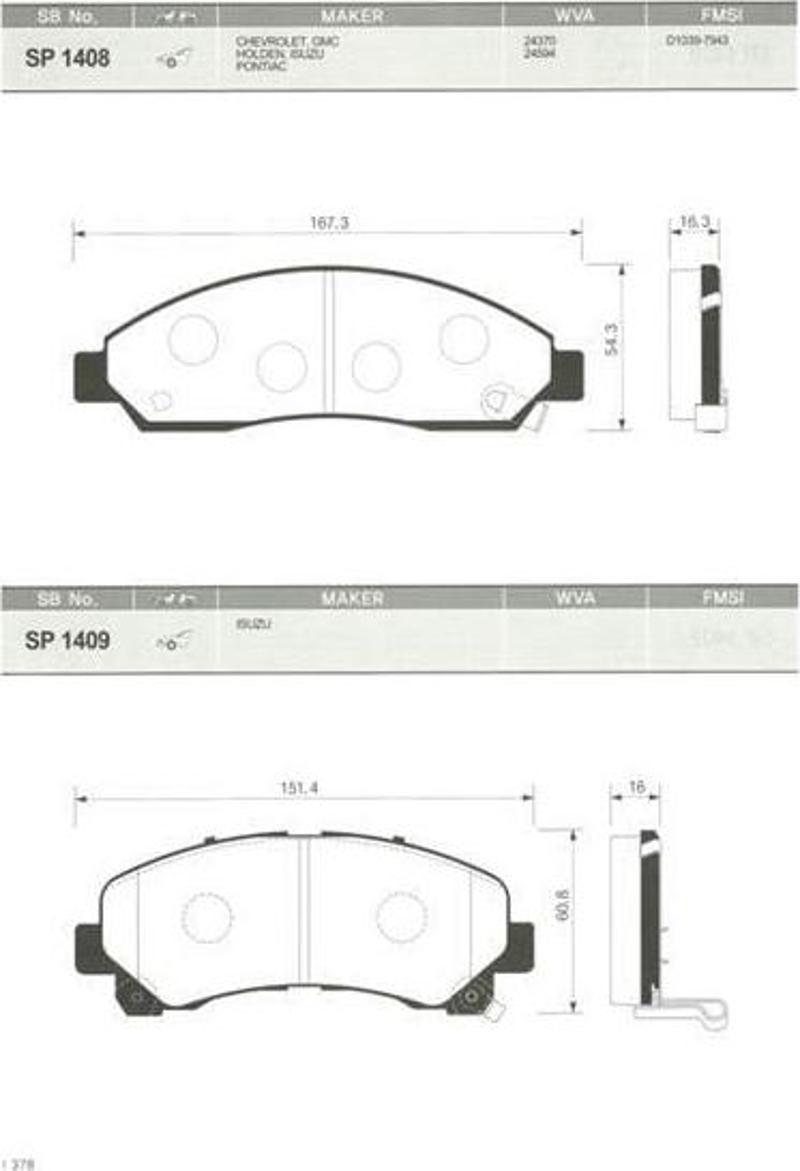 ÖN FREN BALATA ISUZU D-MAX 2.5L Ddi 163hp Euro5 4x2 4x4 12- Y.M.