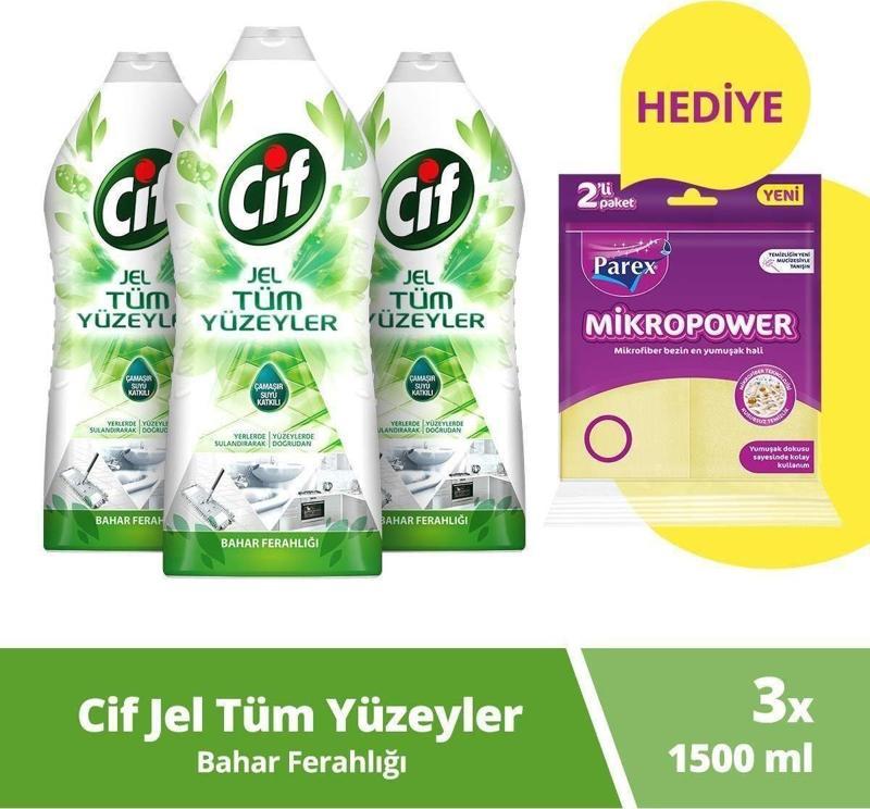 Cıf Tum Yuzeyler Jel Bahar Ferahl 1500Ml - 3'Lü Paket