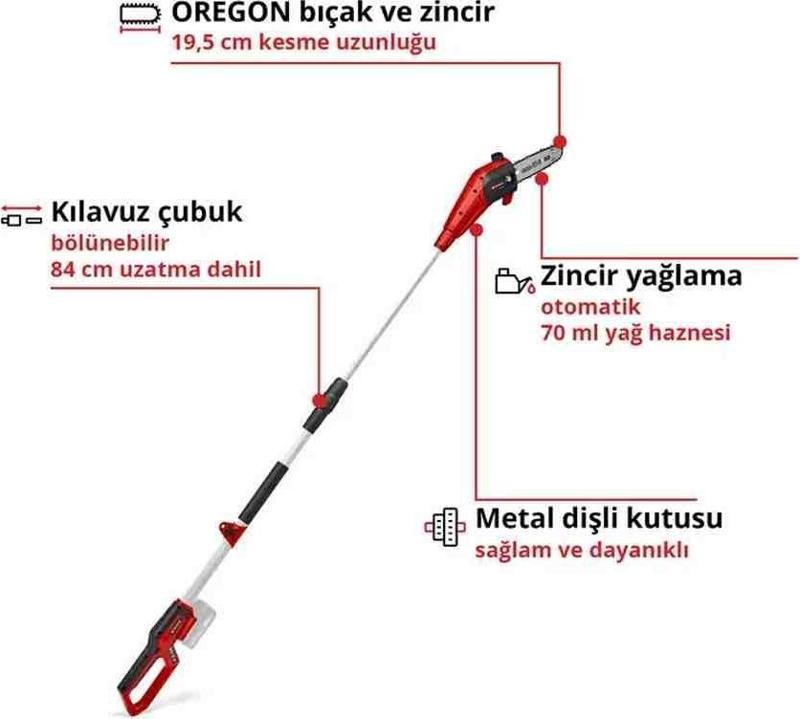 GC LC 18/20 Li T Akü Hariç Akülü Yüksek Dal Budama Testere