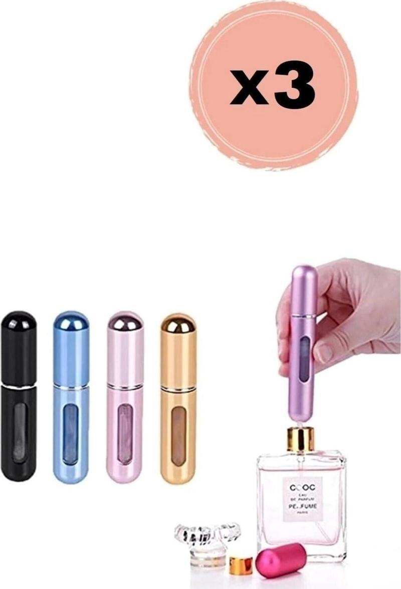 Taşınabilir Mini Doldurulabilir 3 Adet Parfüm Şişesi Atomizer Parfüm Şişeleri Boş Küçük