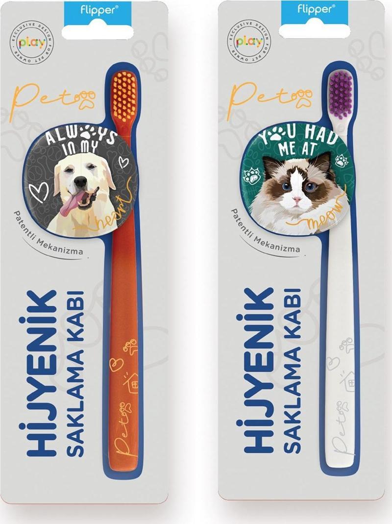 Pets Hijyenik Saklama Kabı Ve Yetişkin Diş Fırçası Seti-2'li Set