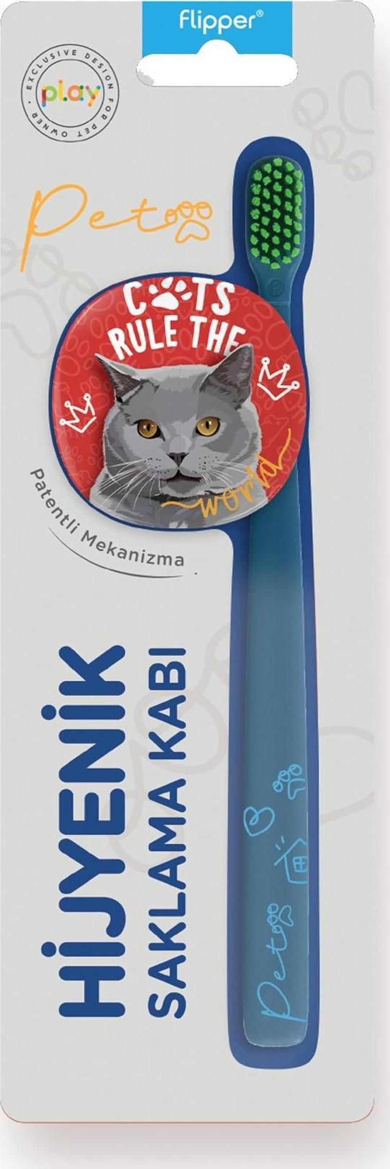 Pets Hijyenik Saklama Kabı Ve Yetişkin Diş Fırçası Seti-BRİTİSH KEDİ