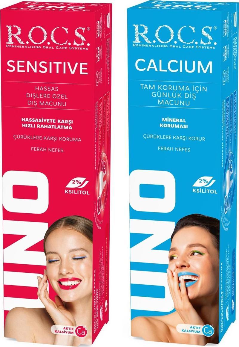 UNO SENSITIVE HASSAS DİŞLERE ÖZEL DİŞ MACUN 74G VE KALSİYUM TAM KORUMA DİŞ MCN 74G 2Lİ SET