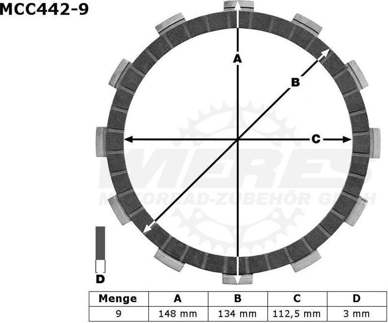 Debriyaj Balatası Mcc4198 Yamaha Yzf-r6 1999 2007 Fz6 Fz750 Xj600 Xj900 Xtz750