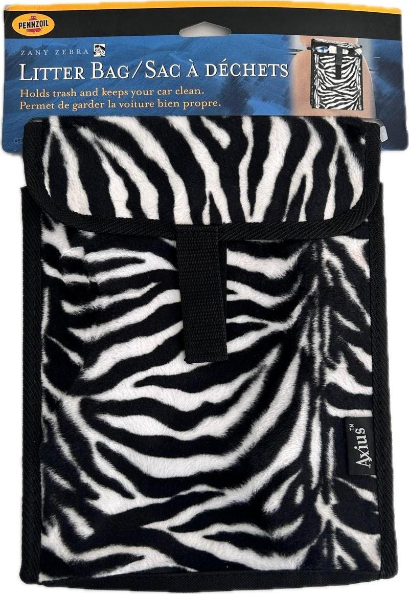 Zebra Desenli Oto Koltuk Arkası Organizer Çanta 21x19x7cm