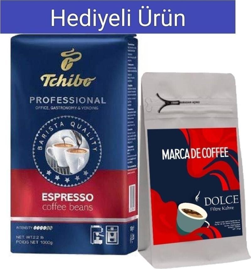 Profesional Espresso Çekirdek Kahve 1Kg + Marca De Coffee Dolce Filtre Kahve Hediye ( 250Gr )