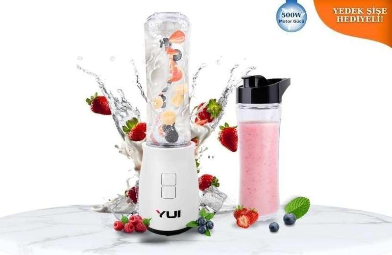 M19 500w Kişisel Smoothie Blender Beyaz 1 Adet Yedek Şişe