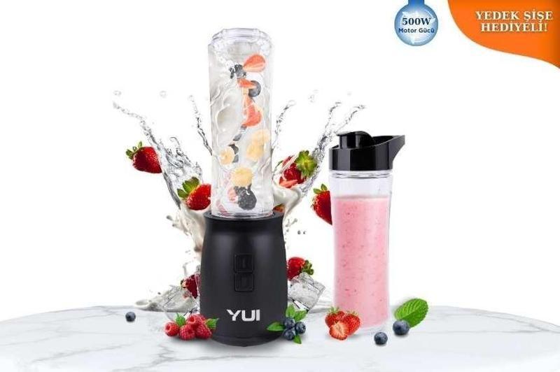 M19 500w Kişisel Smoothie Blender Siyah 1 Adet Yedek Şişe